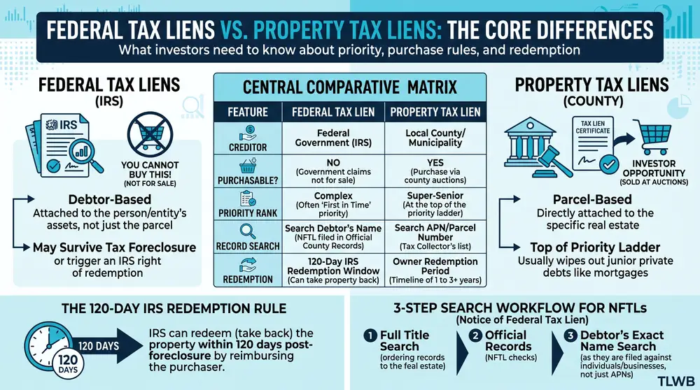 Federal Tax Liens vs. Property Tax Liens: What Investors Need to Know