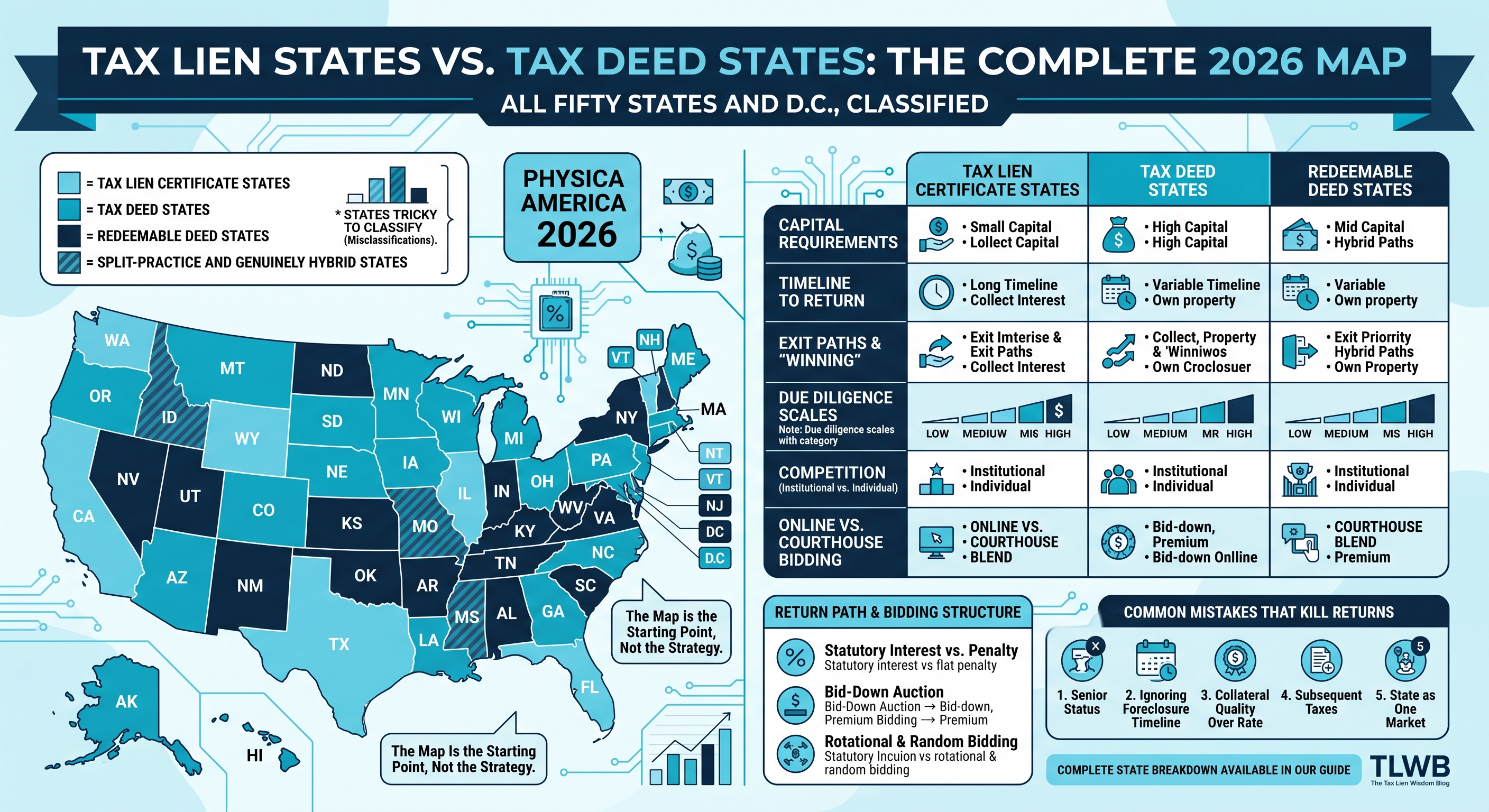 Tax Lien States vs. Tax Deed States: Complete 2026 Map 