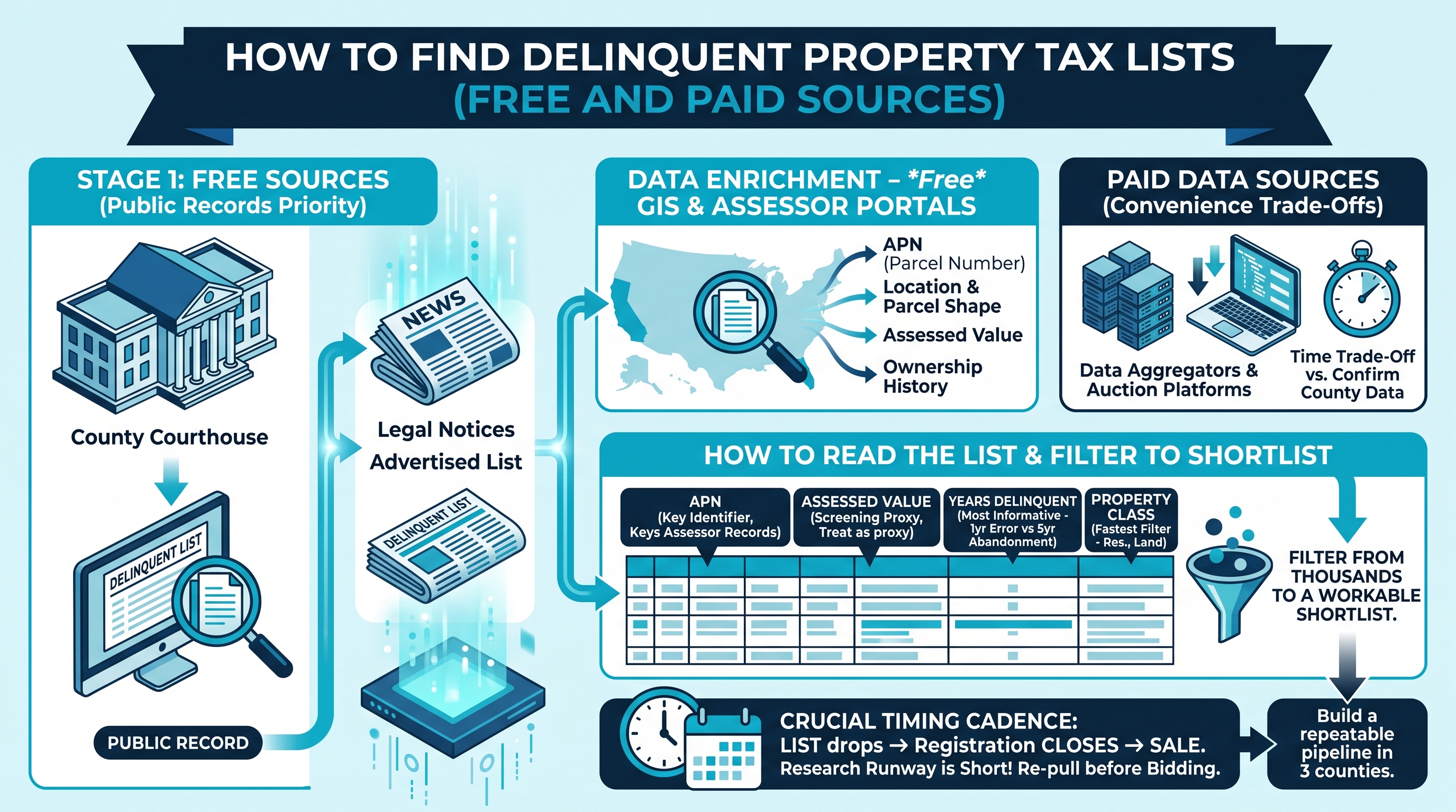 How to Find Delinquent Property Tax Lists (Free and Paid Sources)