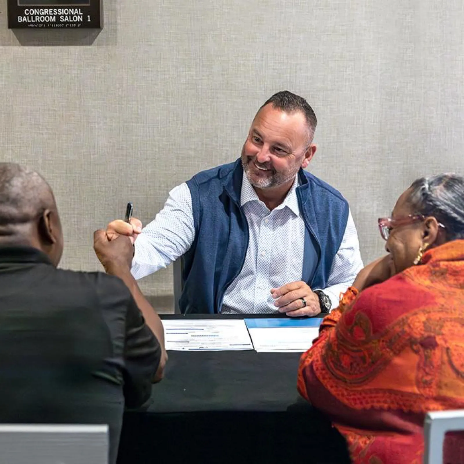 Professional team meeting in a modern conference room