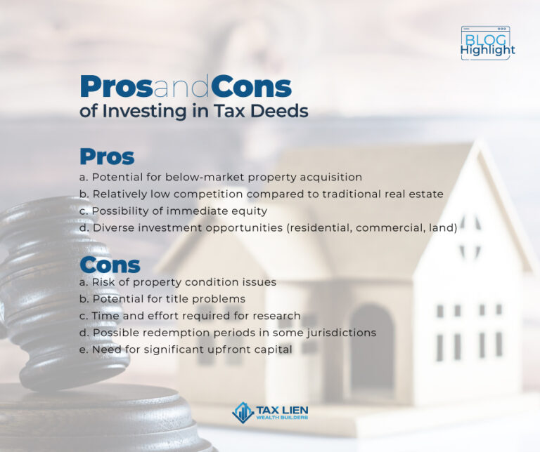 The Pros and Cons of  Investing in Tax Deed